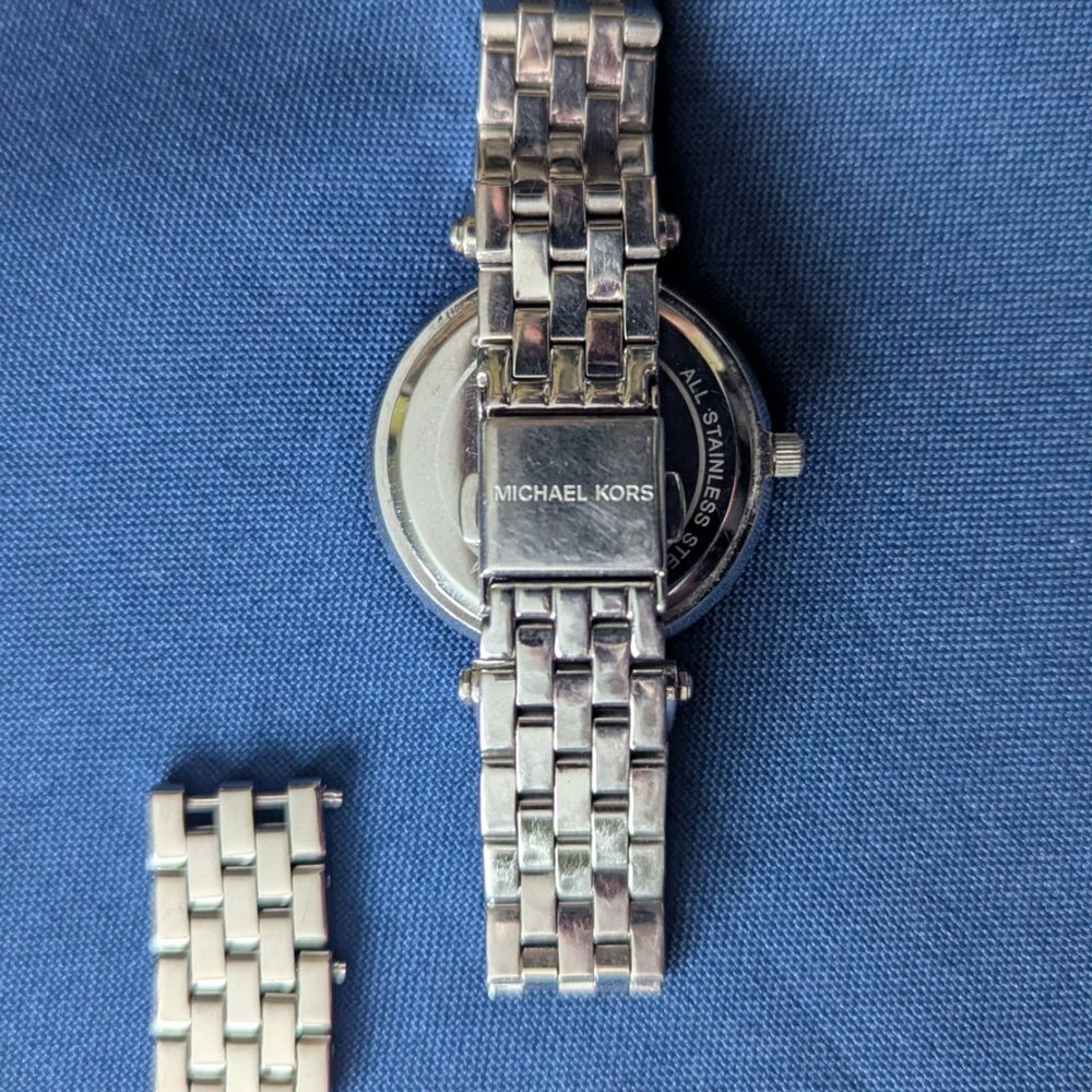 Michael Kors Silver Tone Crystal-Accent Women's Watch - Picture 5 of 7